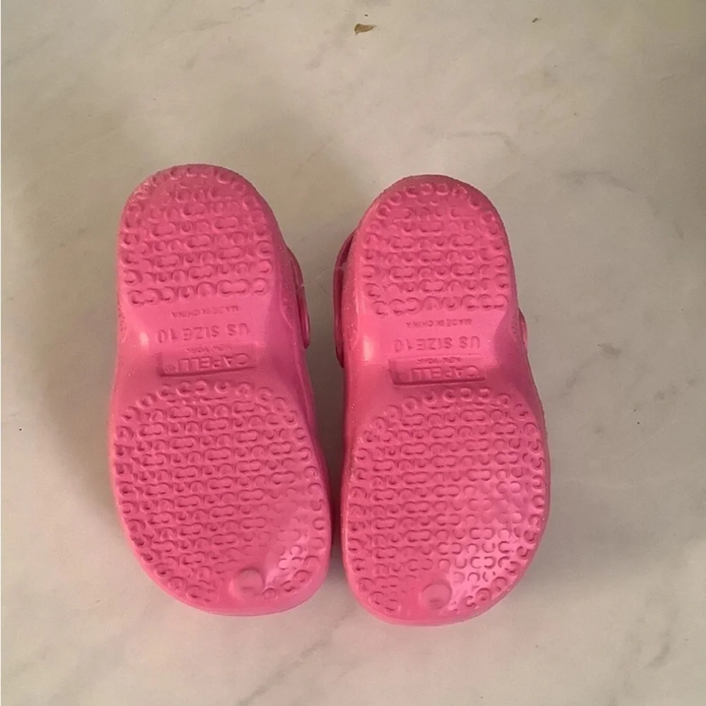 Capelli Girls Clogs 10 Shoes Kids Slip On Pink Glitter Heel Strap Fun